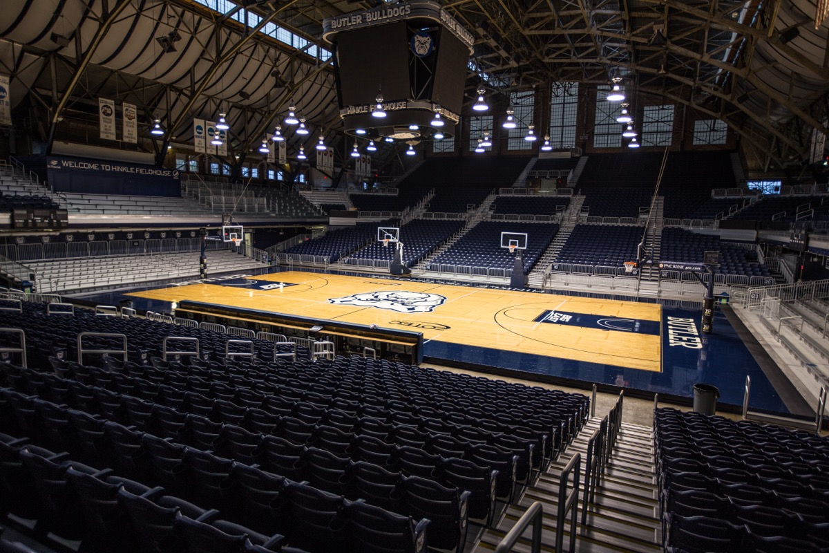 Hinkle Fieldhouse at Butler University in Indianapolis, the venue scheduled to host the Emirates NBA Cup 2026 Championship