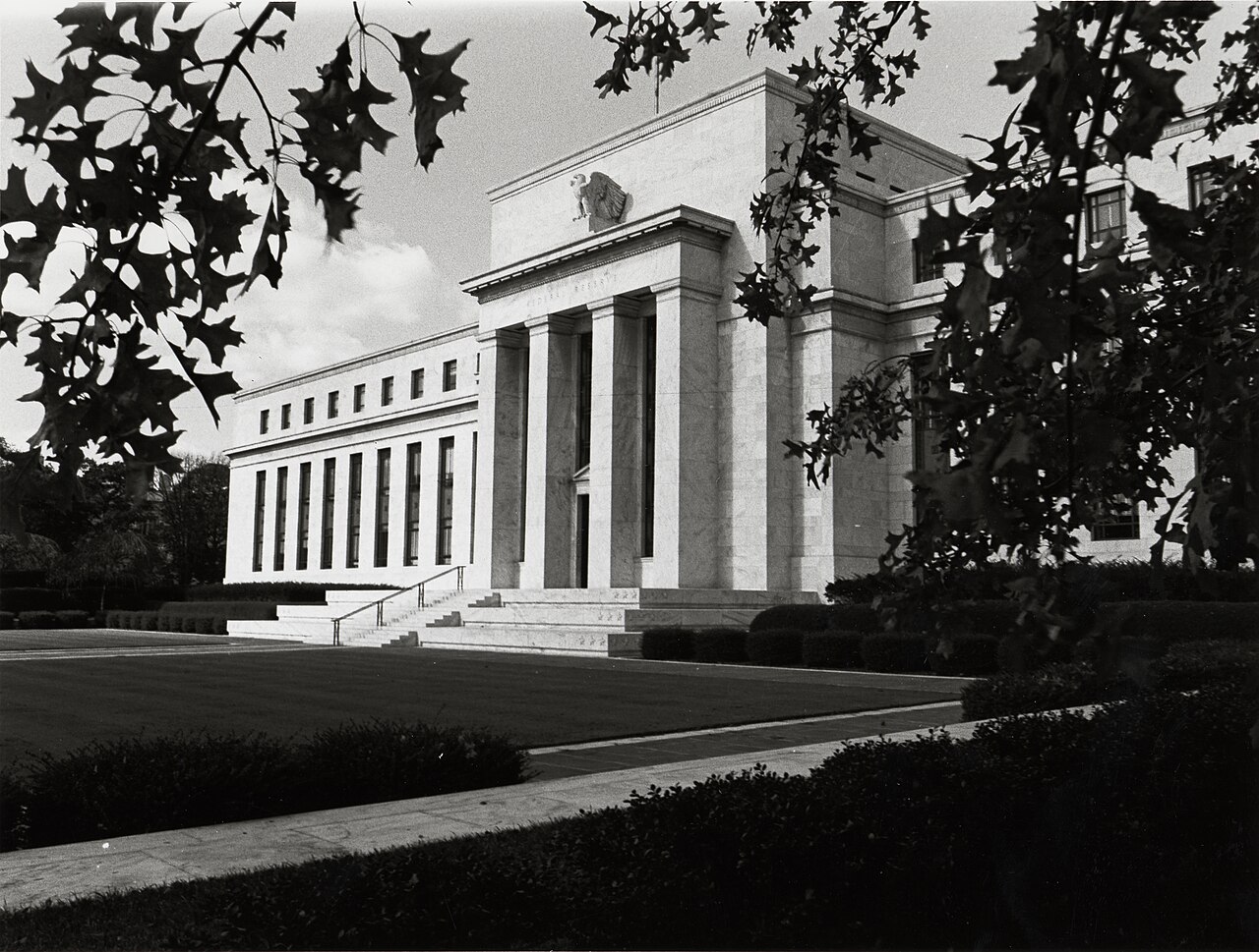 Marriner S. Eccles Federal Reserve Board Building in Washington, D.C., photographed in 1937; historical context, not a 2026 meeting